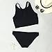 Cupshe Fashion Women's Black High Neck Tank Bikini Bathing Suit (M)
