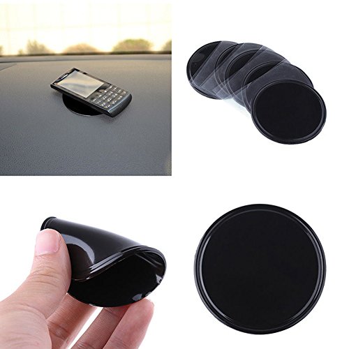 Universal Anti-slip mats,Woopower Round Silica Gel Magic Sticky No-Slip Car Pad Mounting Pad Holder for Cell phone, Sunglasses, Keys and more(8cmx8cm) (1 Packs)