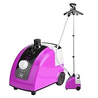 GOTOTOP 1700W High Power Portable Clothing Steamer Standing Fabric Steamer with Garment Hanger and Fabric Brush (Purple)