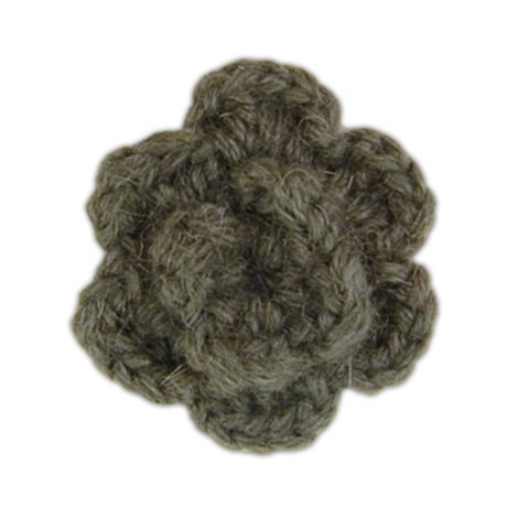 100% Wool Charcoal Lapel Flower