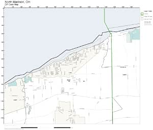 Amazon.com: ZIP Code Wall Map of North Madison, OH ZIP Code Map