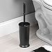 InterDesign Kent Toilet Bowl Brush and Holder - Bathroom Cleaning Storage, Black