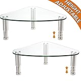 2 Pack Computer Monitor Riser | Triangle Desktop Universal Corner Stand for Computer Monitor & Laptop HD01T-203