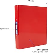 Oxford Premium A4 Ring Binder Red 25mm Capacity Laminated Paper on Board view 2