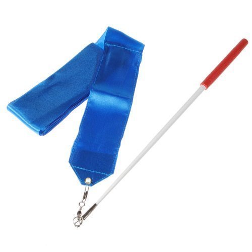 Eforstore 4M Dancing Ribbon Streamer Dance Baton Gym Rhythmic Ribbons with Wand Art Artistic Gymnastics Ballet Twirling Rod Stick for Women Girls Kids (Blue)