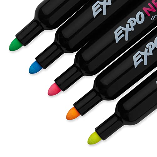 EXPO Neon Dry Erase Markers, Bullet Tip, Assorted Colors, 5 Count