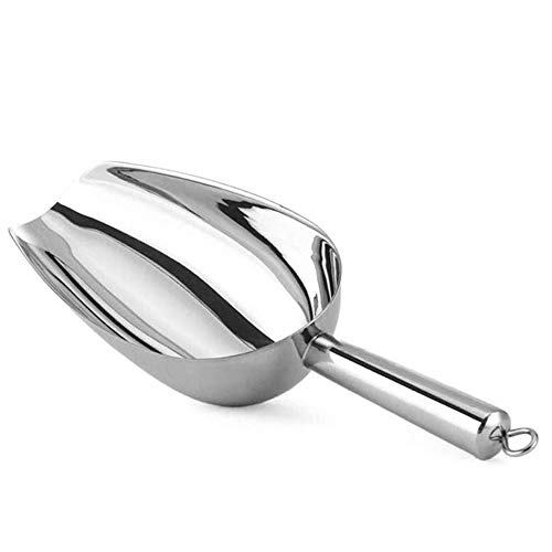 JSDOIN Stainless Steel Ice Scoop,Small Metal Scoops for Kitchen Bar Party Wedding,Heavy Duty Dishwasher Safe - 8 Ounces