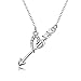 Angel caller Cupid's Arrow Necklace Sterling Silver Forever Love Heart Arrow Pendant Necklace for Women, 18
