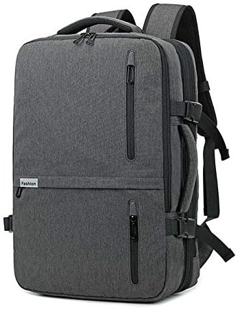 Travel Backpack, 35L Carry-On Daypack Flight Approved Laptop Expandable Weekender Multipurpose Trip Bag Business Backpacks with USB Charging Port Grey