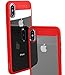 TOZO for iPhone X Case Soft Grip Matte Finish TPU + PC Clear Hard Back Panel Hybrid PC+TPU -Protect Cover Shock Absorption Back Transparent Bumper for iPhone 10 / X Red Edge