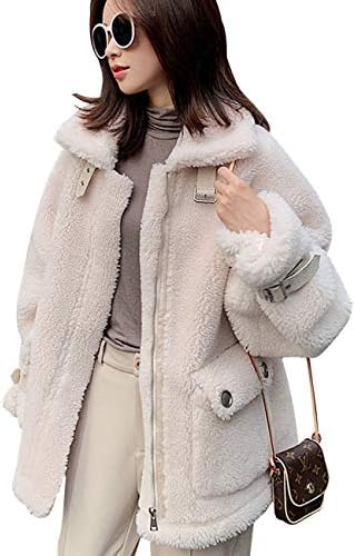Suiya Women’s Boa Jacket, Loose Blouson, Thick, Belt, Large Pockets, Cute, Warm, Stylish, Body Cover, Heat Retention, Outerwear, Fold-Down Collar, High Neck, Commuting to Work, Going Out, Cold Protection, Winter