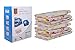 Colored and Extra Thick Jumbo Large & Medium Premium Space Saver Vacuum Storage Bags | 12 Pack Count (2J, 3L, 3M) + 4 Travel ROLL-Ups | Seal Air-Tight Pack for Clothes Works With Any Vacuum Cleaner