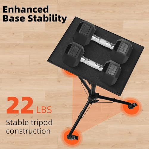 CENXI Laptop Tripod on Wheels with 2 Shelves, Portable Projector Floor Stand Adjustable Height 24 to 59 Inch with Phone Holder