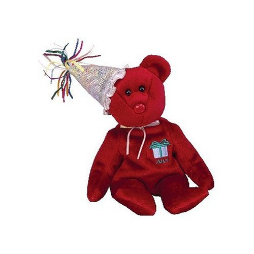 TY Beanie Baby JULY the Teddy Birthday Bear (w/ hat) [Toy] Amazon.co