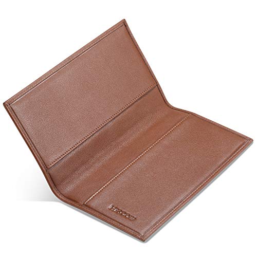 HISCOW Classy Standard Checkbook Cover with Free Divider - Italian Calfskin (Premium Cognac)