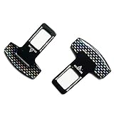 M-Egal 2pcs Universal Vehicle Mounted Carbon Fiber Car Safety Seat Belt Buckle Clip Car-Styling 34mm x 20mm