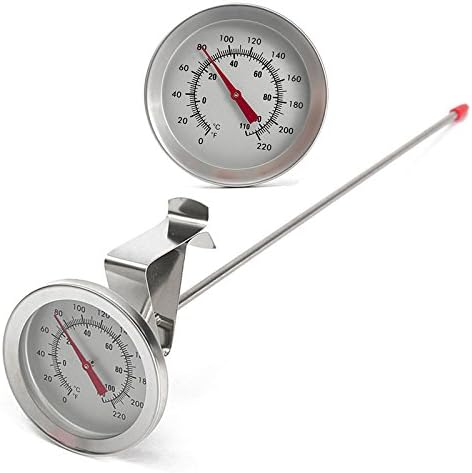 Ireav Brew Kettle Thermometer Side Clip 304 Stainless Steel Homebrew Beer Probe Thermometer