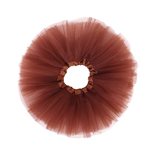 belababy Baby Tutu Skirt, Infant Tutus, 5 Layers Tulle Dress Up for Baby Girls &Toddlers Coffee - Thumbnail 2