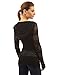 PattyBoutik Women's Hoodie Open Stitch Knit Top (Black M)
