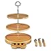 Hosting Elegance - 3 Tiered Bamboo Cheese Board Knife Set for Weddings and Parties - Sturdy Setup, Wide 10 inch Base