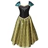 ELSA & ANNA® Meisjes Sneeuw Koningin Prinses Kostuum Party Outfit Cosplay Kleding Fancy Jurk ANNA1 (3-4 jaar)