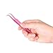 False Eyelash Tweezers,2pcs/set Stainless Steel Pink Straight/Curved Nail Tweezers Nippers Tools Eyelash Extension Tweezers Pointed Clip Makeup Tools