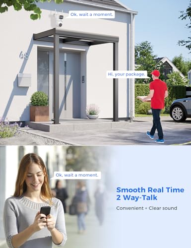 Hiseeu Wireless Security Camera Dual Lens 5G/2.4G WiFi PTZ Camera Qutdoor lP65 Waterproof Motion Tracking,Color Night Version, Plug-in Cable, No-Monthly Fees Works with Wireless Camera System