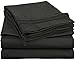 Clara Clark Bed Sheets, Premier 1800 Series 4 Piece Bed Sheet Set, Deep Pocket, Wrinkle, Fade, Stain Resistant, Luxury Soft Bedding Sheets & Pillowcases, California King, Black
