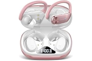 HADBLENG Ear buds Wireless Bluetooth Earbuds Sport 2024 NEW Bluetooth 5.3 Headphones 68H Playtime with LED Display Powerful Bass Over Ear Earphones with Earhooks IP8 Waterproof for Workout/Running/Gym