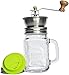 Smith's Mason Jar Coffee Mug with Ceramic Grinder with Silicone Drinking Lid - Amazing Manual Adjustable Coffee Grinder