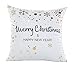 AWEHIRU Gold Soft Velvet Christmas Decorative Throw Pillow Covers Set 18 Inch by 18 Inch (Gold Foil Xmas 4)