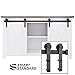 SMARTSTANDARD 5FT Mini Sliding Barn Door Hardware Track Kit -Super Smoothly and Quietly -for Double Opening Cabinet, TV Stand, Closet, Window -Fit 15