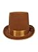 Tall Victorian Steampunk Costume Top Hat, Brown, One Size