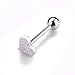 Stainless Steel Metal Tongue Rings Barbells Heart Shape Body Piercing Jewelry for Women and Teen Girls