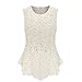 OFTEN- Women's Sexy Chic Lace Shirt Fashion Sleeveless Blouse Medium White