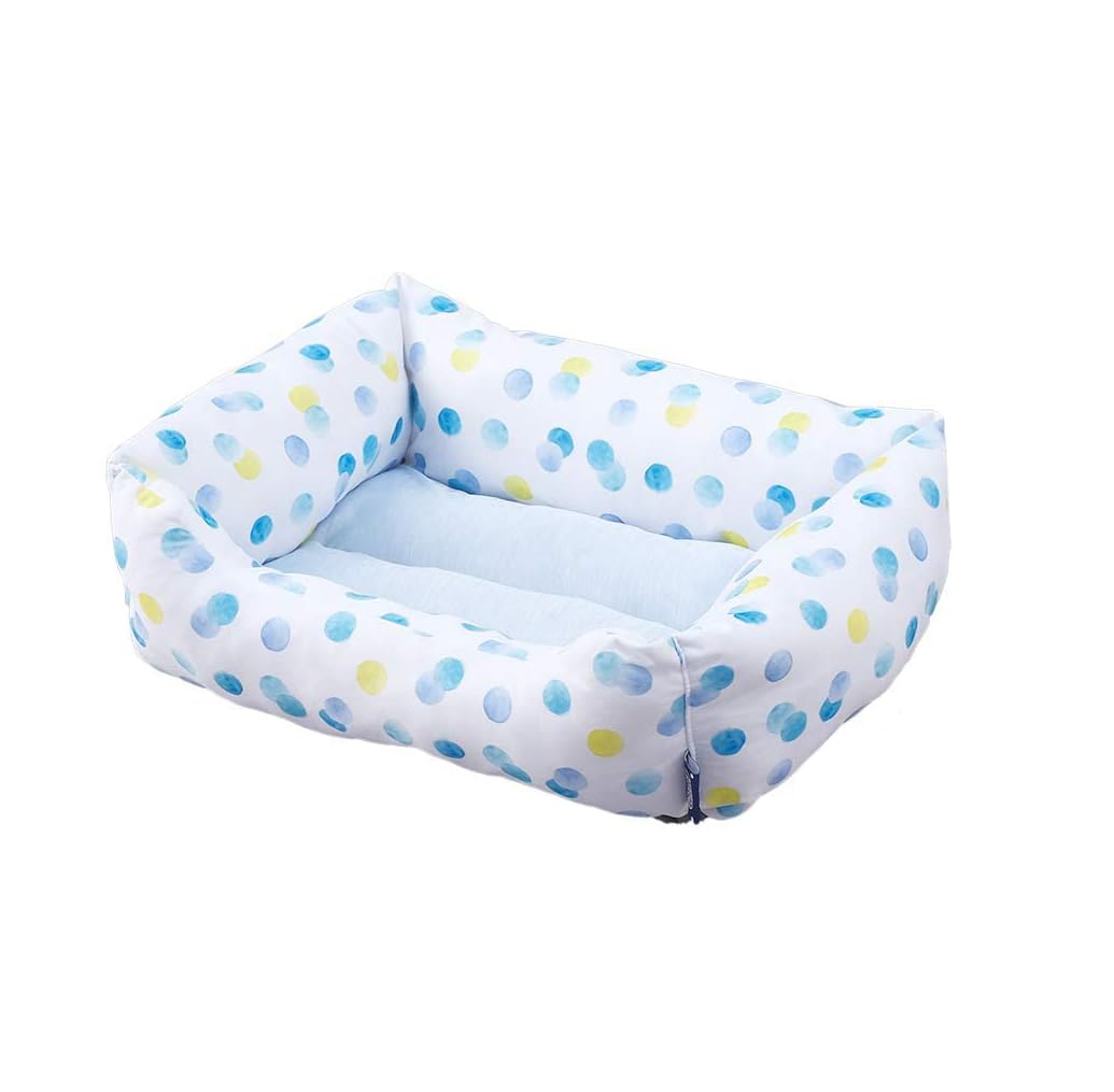 Iris Ohyama, Pet Bed Sofa, Cushion, Washable rectangular basket, Two-sided with edge , L33 x W45 x H14cm , Unit , Non-slip , PCSB-20S, For Cats, Dogs , Peas