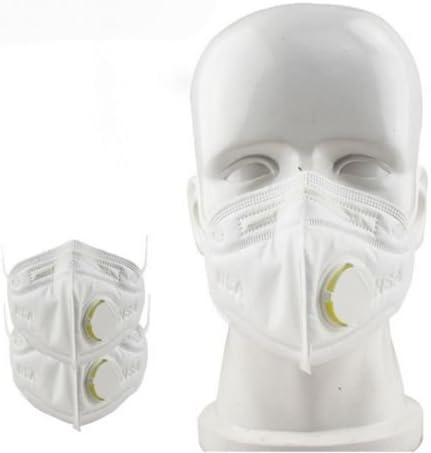 MACRHEE--10Pcs Disposable Work Dust Masks Valved FFP3 Respirator Face Breathing Face (white)