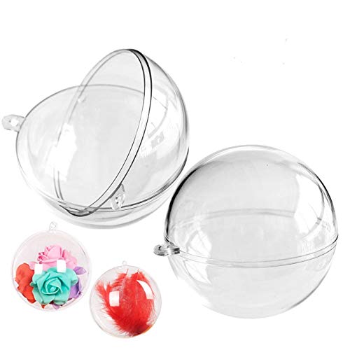 Photo 1 of 10 Pack Clear Plastic Fillable Ornament Balls 60mm Christmas DIY Craft Ball for Christmas Party Decorations DIY Bath Bomb Mold Set