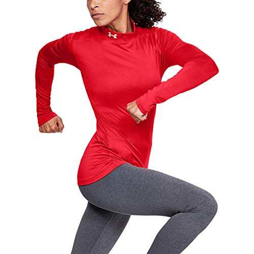 Under Armour Women's ColdGear Authentic Mock, Red (600)/Metal, Small