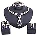 Exquisite Zircon Crystal Necklace Earring Bracelet Ring Bridal Jewelry Sets for Women Gift Party Wedding Prom