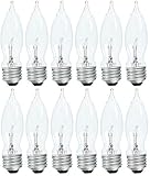 GE 48401-12 60-Watt Crystal Clear Bent Tip CA9, 12-Pack