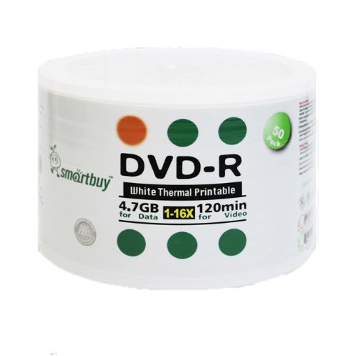 Smart Buy 3000 Pack DVD-R 4.7gb 16x Thermal Printable White Blank Data Video Record Disc, 3000 Disc 3000pk