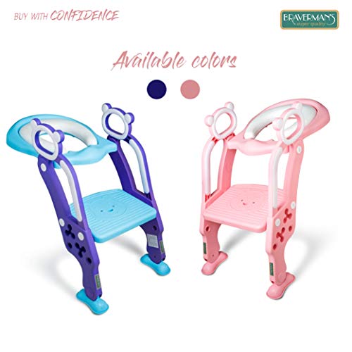 image for Braverman`s Toddler Toilet Training Seat with Non-Slip Ladder: Foldabl