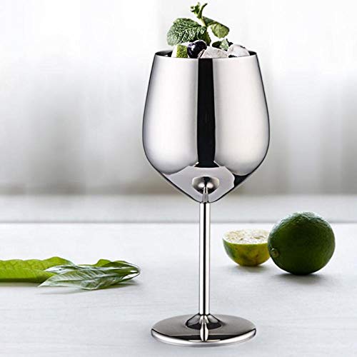 Red Wine Glasses Stainless Steel Juice Drink Champagne Goblet Drum Shape Red Wine Cup Shatterproof Plastic Red Wine Glass - Thumbnail 3