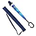 AmbrellaOK Double Layer Inverted Umbrella for Car Reverse Folding C-Shaped Hands Free Handle - Compact Lightweight & Windproof – Ideal Gift Men & Women (Auto Open-Blue Flower)