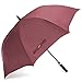 G4Free 62 Inch Automatic Open Golf Umbrella Sun Protection Windproof Oversize Large Waterproof Stick Umbrellas(Wine red)