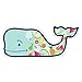 Vineyard Vines Colorful Fruits Whale Stickers, Vinyl Decal - UV Protected & Waterproof, 2