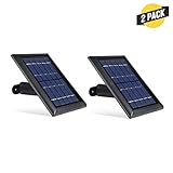Wasserstein Solar Panel Compatible with Ring Spotlight Cam Battery - Power Your Ring Surveillance Camera continuously (2 Pack, Black)