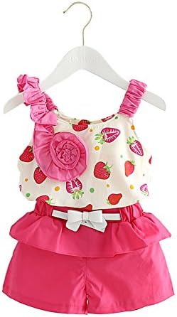 Baby Girls Clothing Sets 2pcs Strawberry Printed + Shorts Outfits Set Infant Toddler Costume