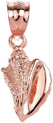 Dainty 14k Rose Gold SeaShell Charm Pendant